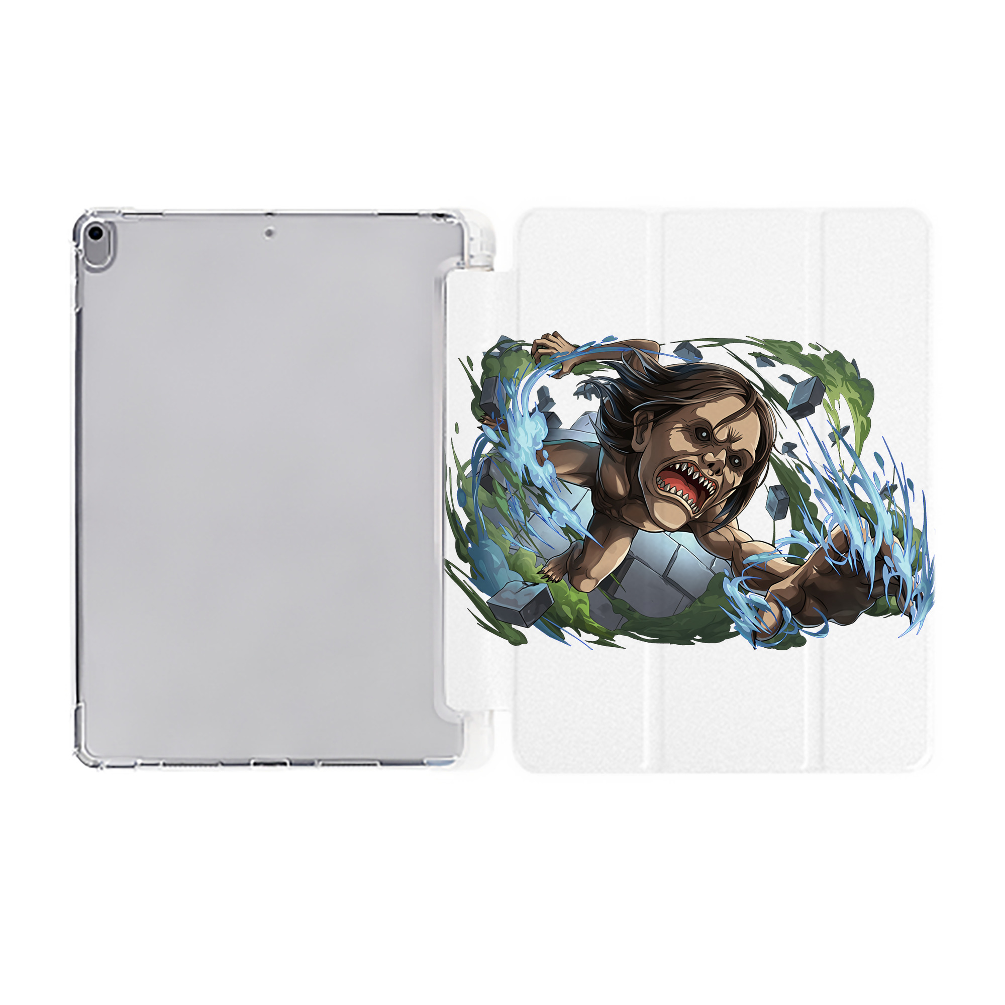 （画像用） 進撃の巨人 Attack on Titan IPad ケース ペン収納付き 三つ折りスタンド PUレザー×シリコン 対応機種9.5/10.5/10.9インチ